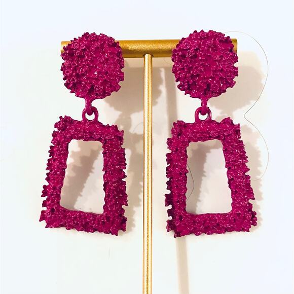 Textured Metal Drop Earrings - Picture 1 of 1